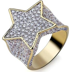14k Gold Plated Iced Out CZ Star Ring
